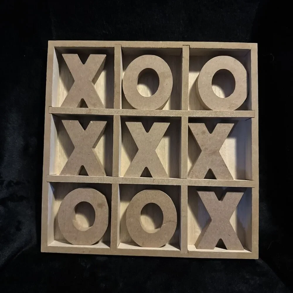 CKK Home Decor Wooden Tic Tac Toe Game Set